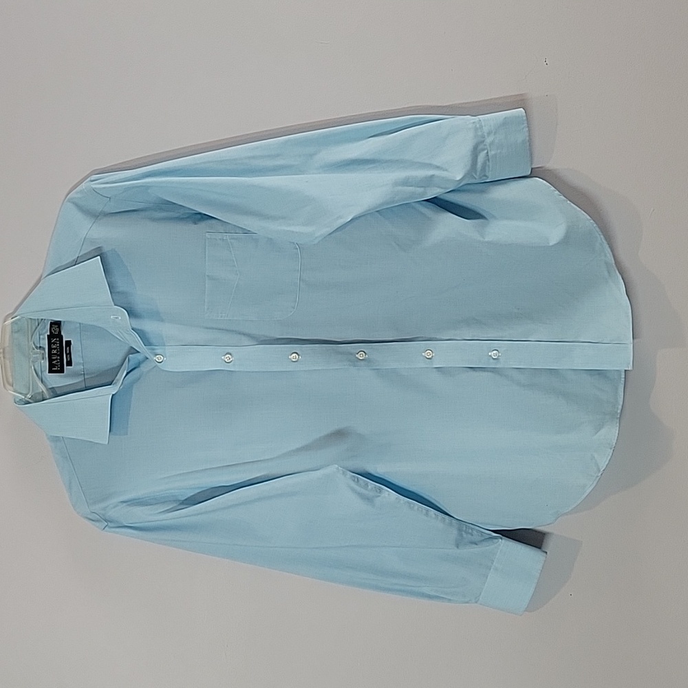 Lauren Ralph Lauren Non Iron Turquoise Blue Button Down Shirt